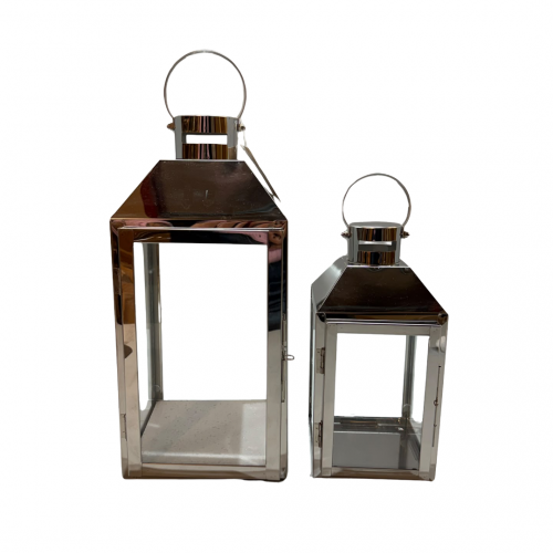 Set x2 felinare metal argintiu