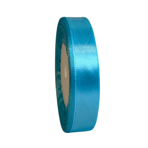 Set x10 role satin, 15mm latime, 22.86m lungime,  baby blue