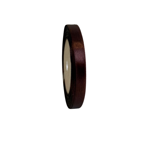 Set x10 role satin, 10mm latime, 22.86m lungime,maro inchis